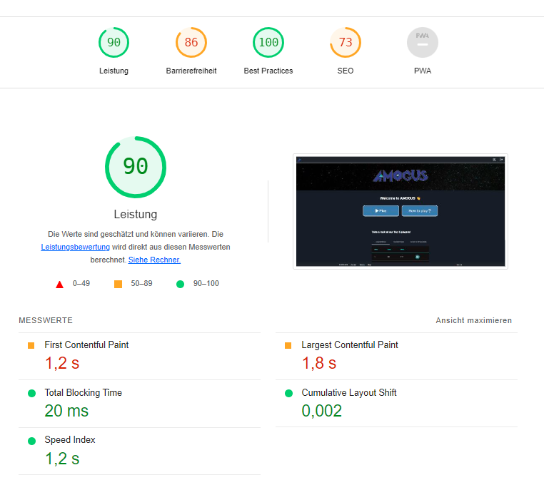 Landingpage Results